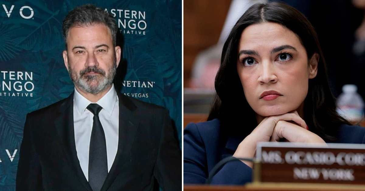 Alexandria Ocasio-Cortez's reaction to Tucker Carlson's Fox News ouster comes back to bite her after she remains silent on Jimmy Kimmel’s suspension (Getty Images)