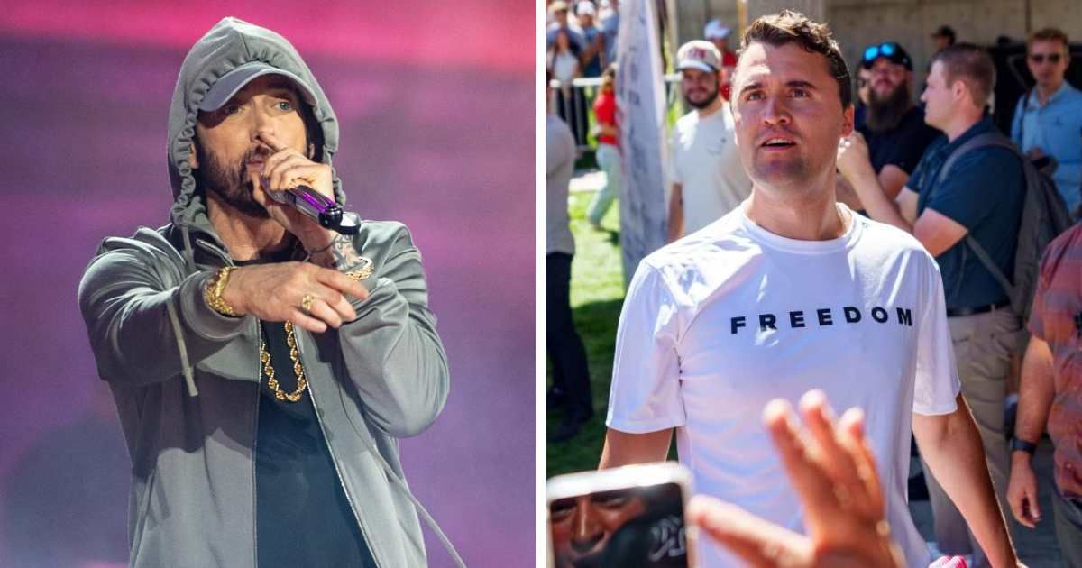 A viral claim says Eminem recorded a tribute song for Charlie Kirk after his shooting death at Utah Valley University on September 10 (Getty Images)