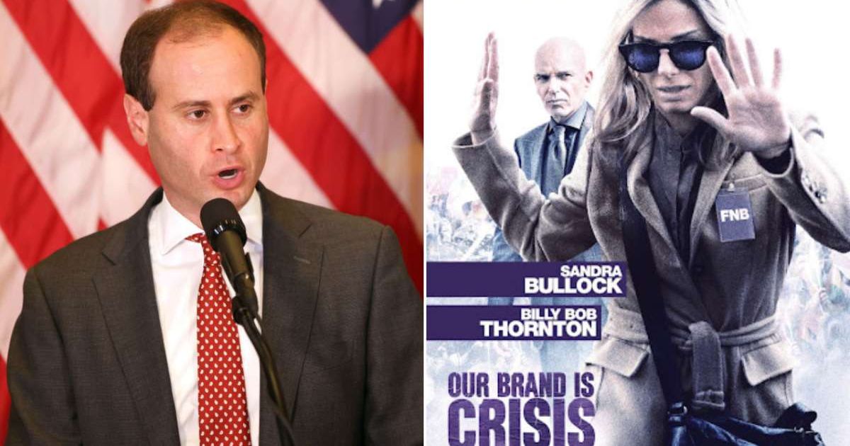 Will Scharf makes a witty political joke referencing Sandra Bullock’s film 'Our Brand Is Crisis' (Getty Images/ IMDb)