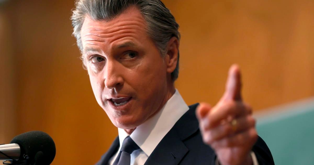 California Gov Gavin Newsom signed a bill banning federal agents from wearing face-concealing masks (Getty Images)