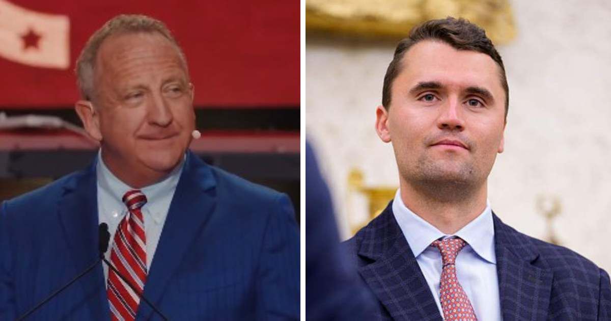 Pastor Rob McCoy said the Turning Point USA staff carried forward Charlie Kirk’s mission during the memorial (@TPUSA/X, Getty Images)