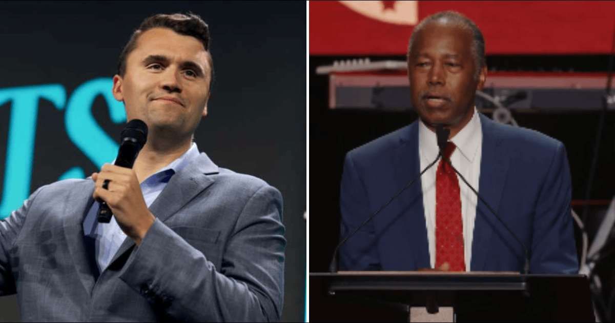 Ben Carson paid tribute to Charlie Kirk at his memorial, rejecting critics of his education and warning about Marxist influence in America (Getty Images, @turningpointUSA/screengrab)