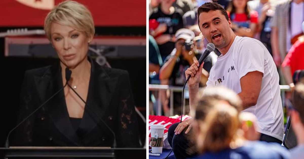 Stacy Sheridan said Charlie Kirk guided her family to a new life in Arizona after facing cancer and fire tragedies (@TPUSA/X, Getty Images)