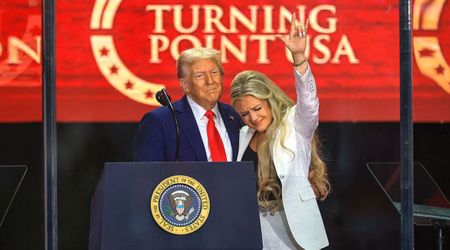 Erika Kirk’s hand gesture at Charlie Kirk’s memorial after hugging Trump baffles Internet