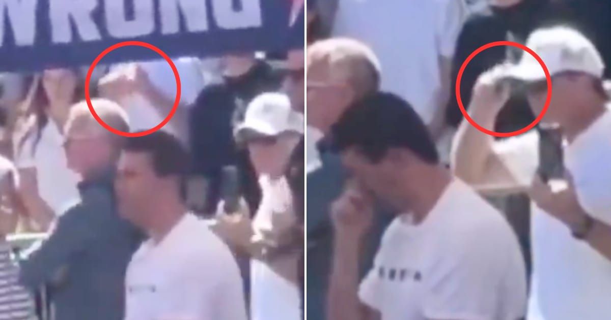 The FBI is cracking open every angle of Charlie Kirk’s murder, including bizarre 'hand signals' spotted in the crowd just moments before the fatal shot (X/@LizCrokin)