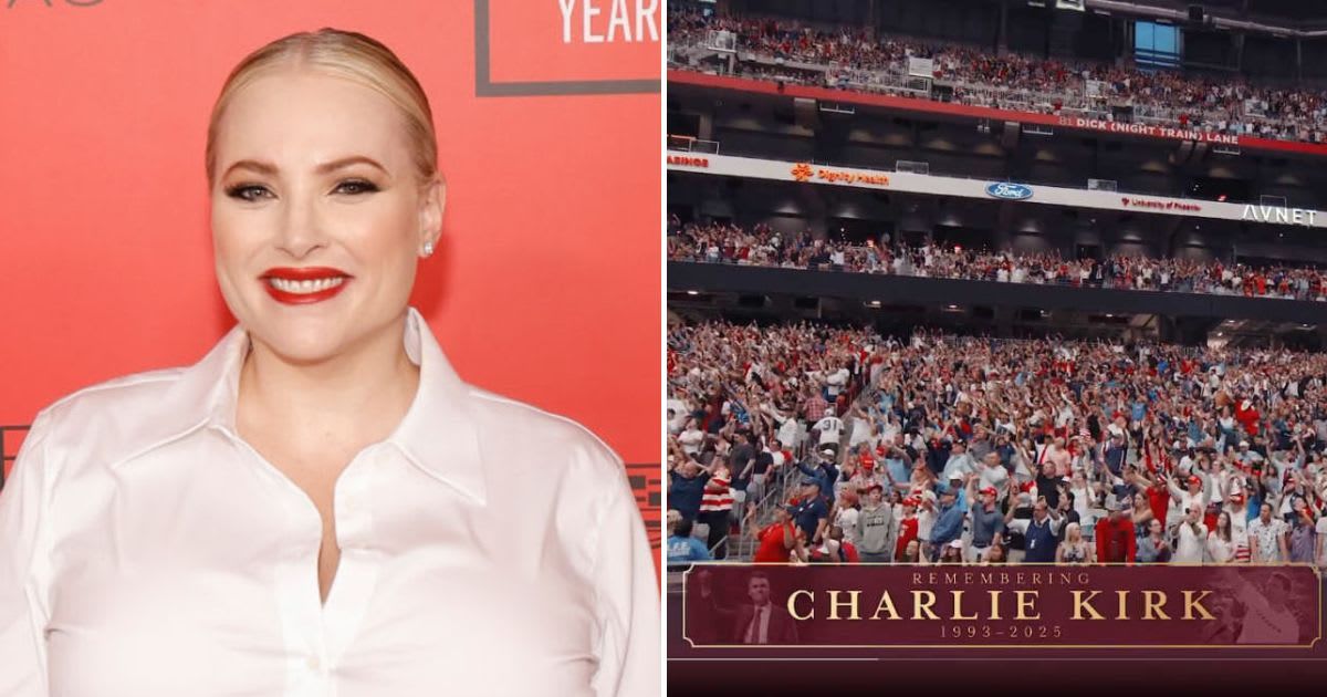 Meghan McCain shared a post taunting Democrats after Charlie Kirk’s memorial (Taylor Hill/FilmMagic, @TPUSA/X)