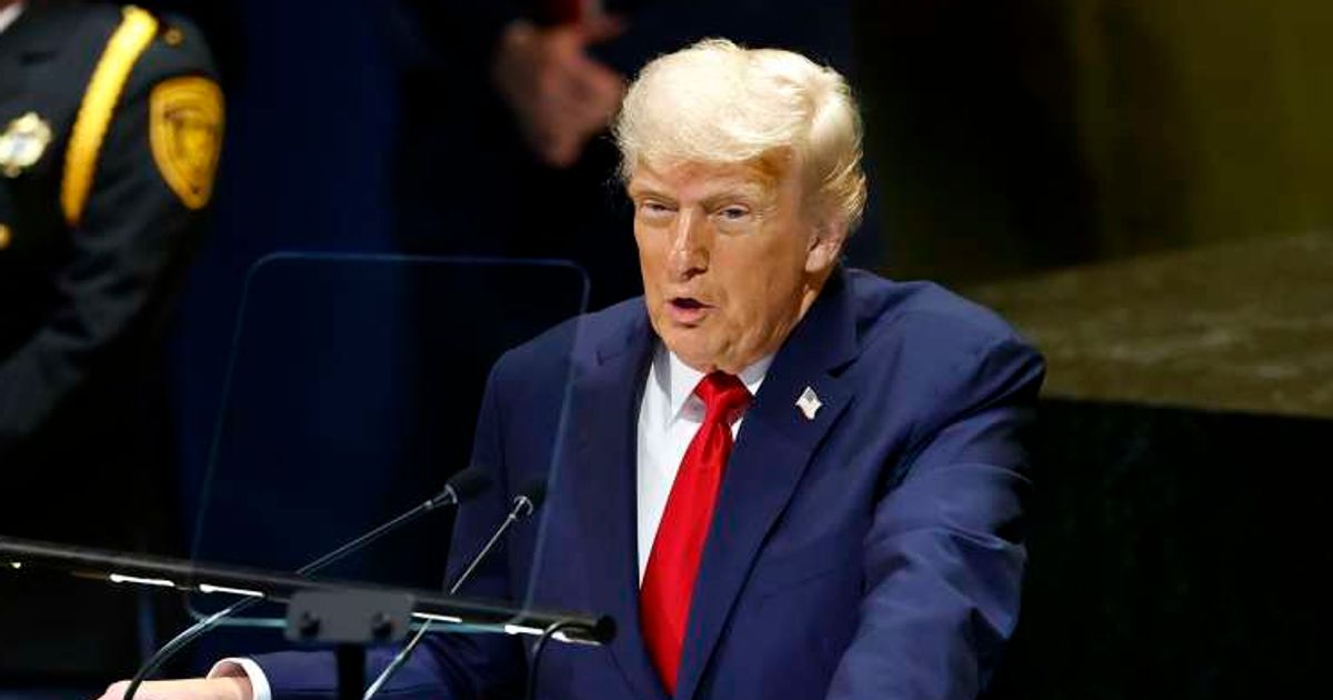 President Donald Trump speaks during the 80th session of the UN’s General Assembly (UNGA) at the United Nations headquarters on September 23, 2025 in New York City (Getty Images)