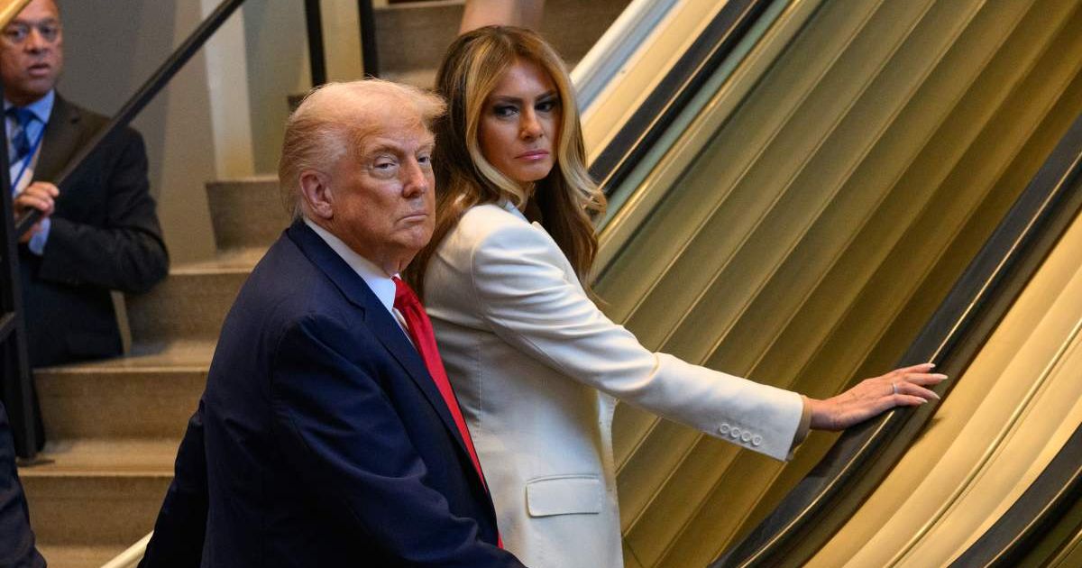 An escalator at the UN General Assembly abruptly stopped working the moment President Donald Trump and Melania stepped on it (Alexi J Rosenfeld/Getty Images)