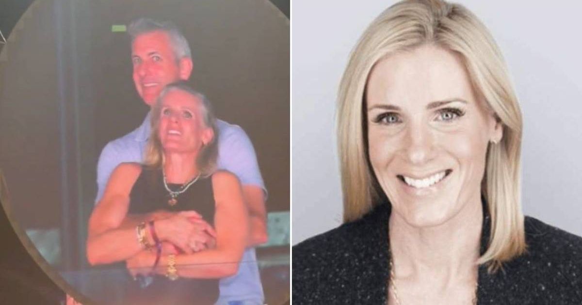 Andy Byron, 51, hugged Kristin Cabot, 53, before quickly ducking out of sight when the kiss cam caught them (@amiriking/X, @linkedIn/kristincabot)