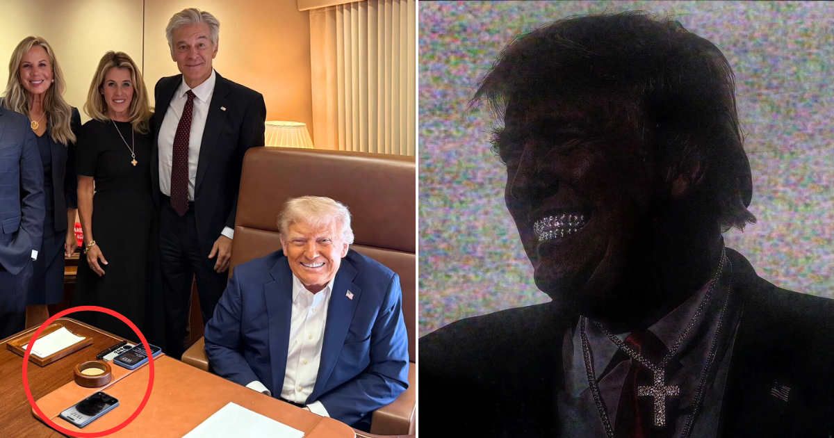 President Donald Trump's critics just went full CSI on his iPhone, this time for allegedly rocking a Ken Carson themed version of himself on his wallpaper (X/@DailyNoud)