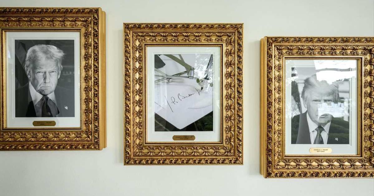 Donald Trump unveiled an autopen portrait of Joe Biden in the White House, poking fun at his predecessor’s signature practices (@WhiteHouse/X)