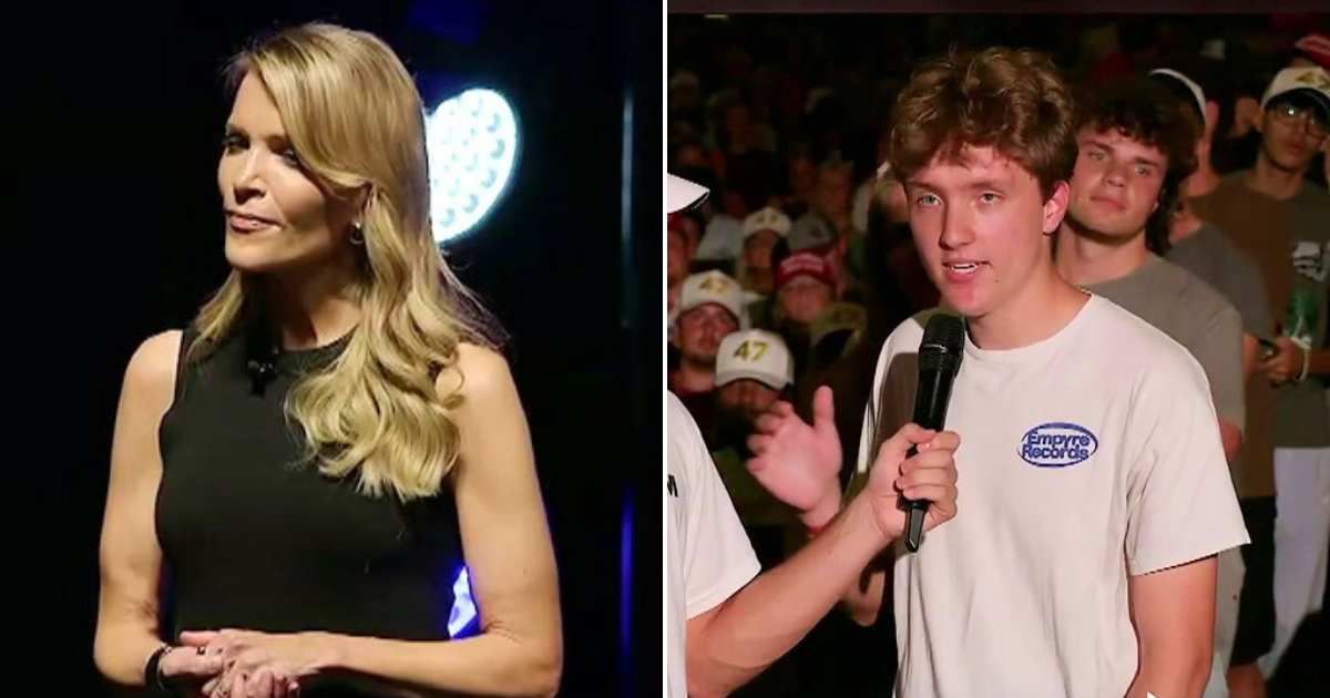 Journalist Megyn Kelly went toe-to-toe with a college student at a Turning Point USA debate on Wednesday after he blamed President Trump’s 'rhetoric' for the murder of conservative activist Charlie Kirk (TPUSA/YouTube)