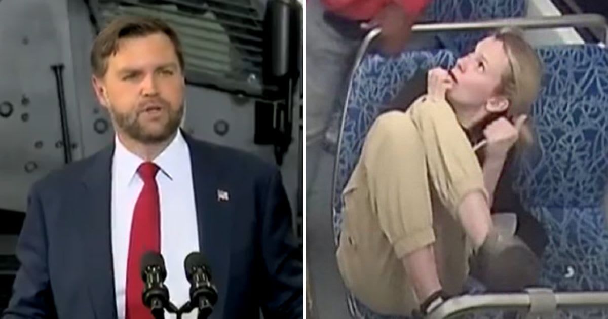 JD Vance said that he was furious after watching Iryna Zarutska's clip (Screengrab/C-Span, @Mofoman360/X)
