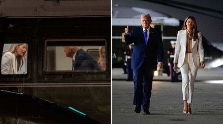 Trump and Melania caught in serious conversation aboard Marine One after UN visit