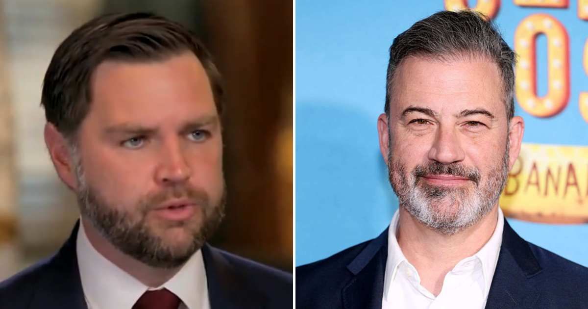 JD Vance said that Jimmy Kimmel was accusing right-wing and conservative America of killing Charlie Kirk (Screengrab/Fox News, Getty Images)