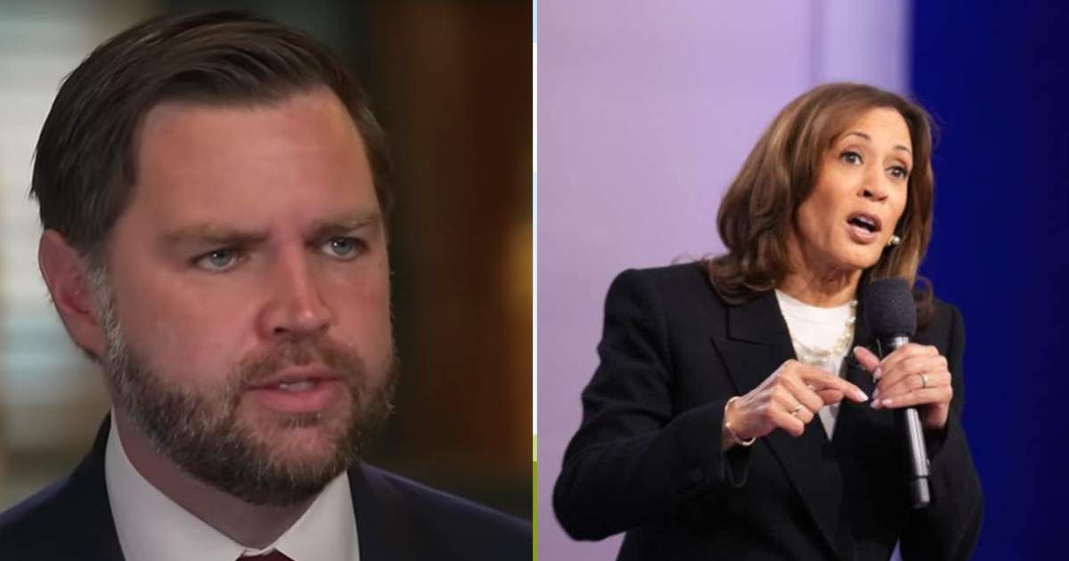 Vice President JD Vance appeared on Fox News’ The Ingraham Angle and sharply criticized former Vice President Kamala Harris (Fox News/ YouTube, Andrew Harnik/Getty Images)
