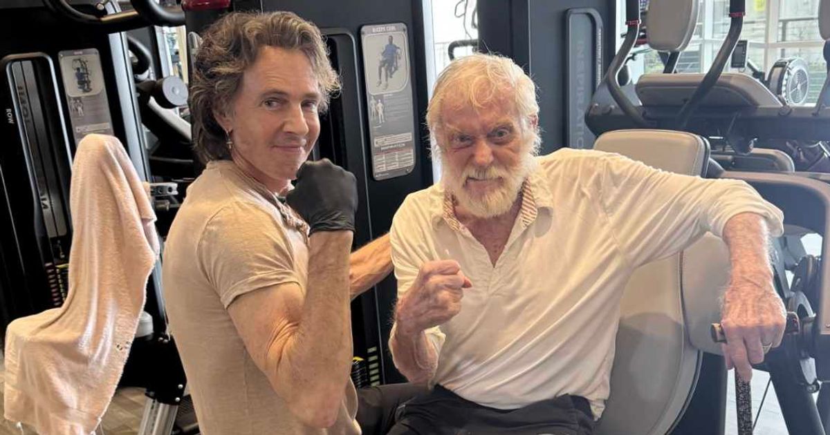 Rick Springfield, 76, bumped into Dick Van Dyke at the gym and captured the viral moment (@rickspringfield/Instagram)