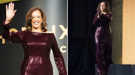 Kamala Harris stuns in dark red sequin gown at 2025 Phoenix Awards Dinner