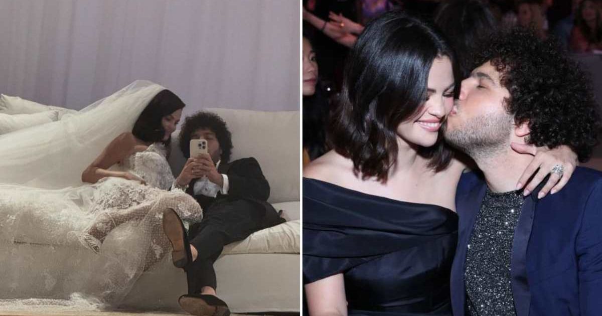 Selena Gomez and Benny Blanco celebrated their Santa Barbara wedding and shared intimate photos online (@itsbennyblanco/Instagram, Amy Sussman/Getty Images)