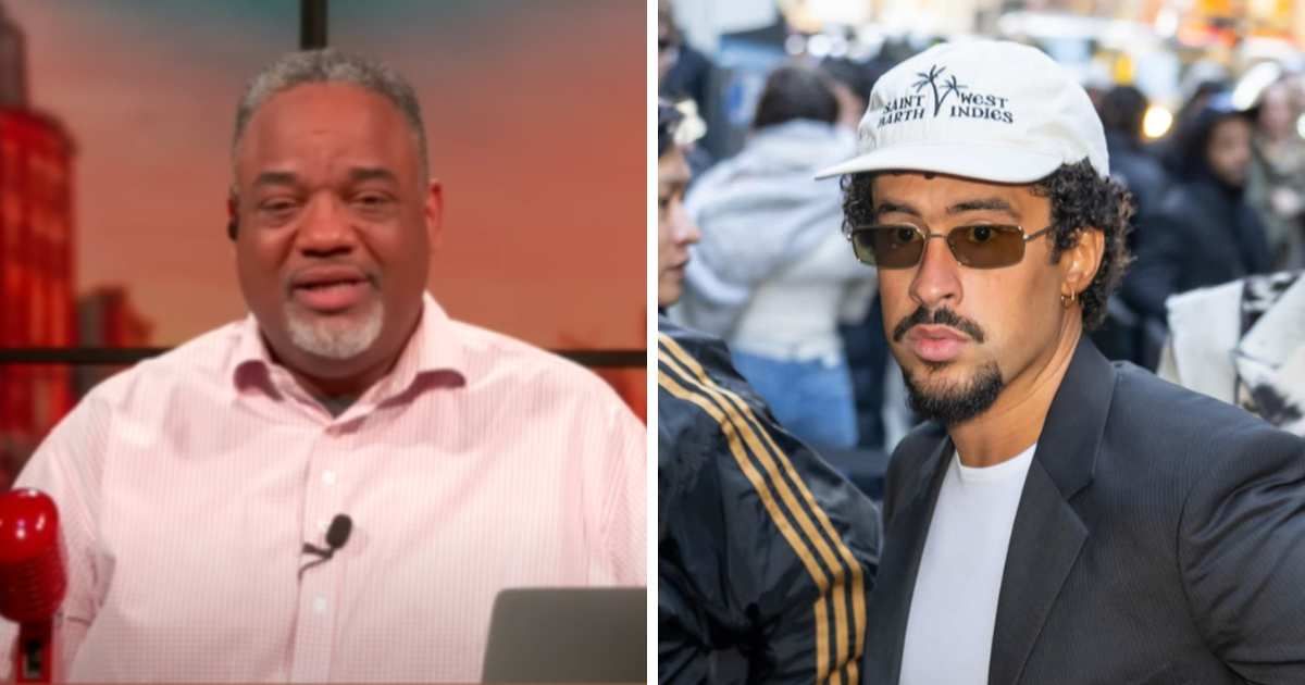 Jason Whitlock criticized the NFL for choosing Bad Bunny to headline the Super Bowl halftime show (Screengrab/Jason Whitlock YouTube, Getty Images)