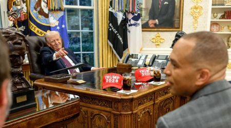 Trump mocks Chuck Schumer and Hakeem Jeffries with ‘Trump 2028’ hats ahead of govt shutdown