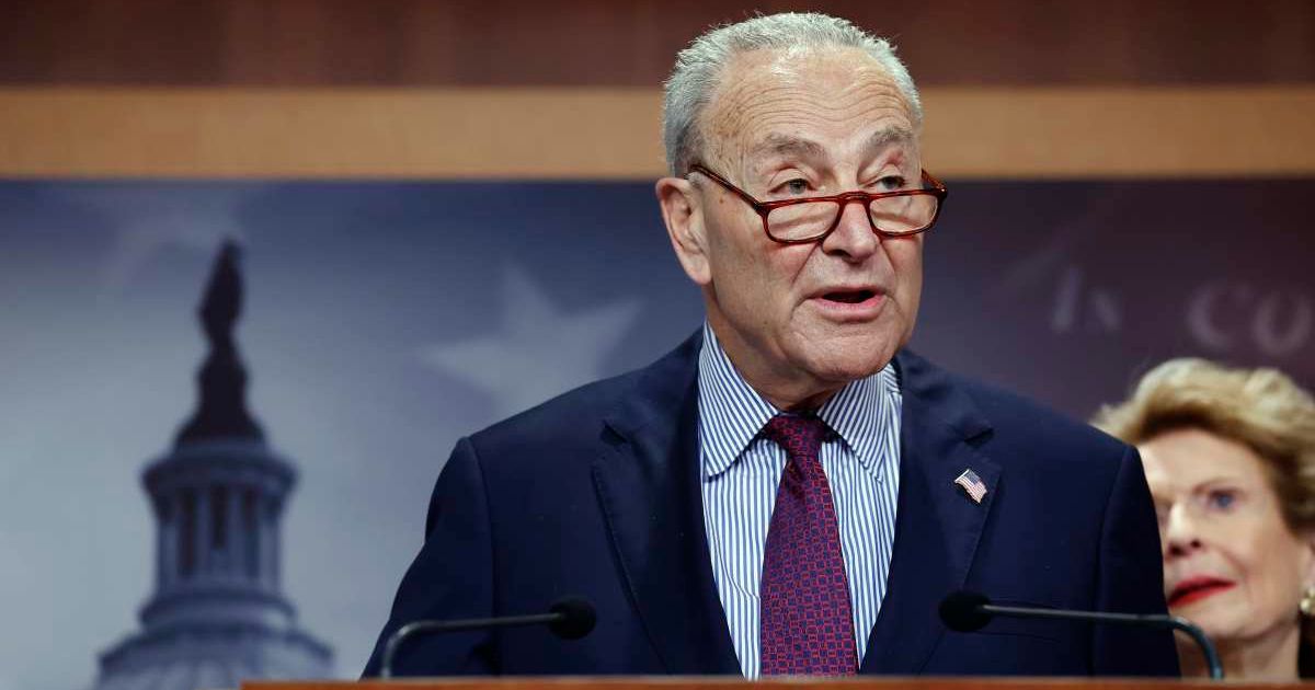 Chuck Schumer ridiculed in Senate over claim that NYT shutdown poll was biased against Democrats (Anna Moneymaker/Getty Images)