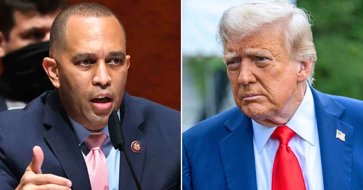Hakeem Jeffries sounded the alarm in an 11-hour YouTube stream while Donald Trump trolled Democrats online (Getty Images)