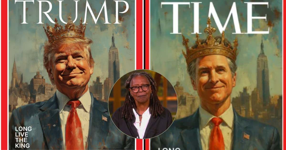 Whoopi Goldberg addressed the Trump–Newsom meme feud during an episode of 'The View' (@whitehouse/Instagram, 'The View', @GovPressOffice/X)