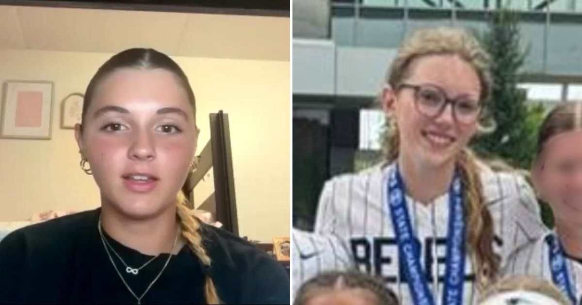 Kendall Kotzmacher opened up about losing to trans pitcher Marissa Rothenberger during the Minnesota state tournament semifinal (@JackThompsonFOX/X, Screengrab/cpfastpitch.com)