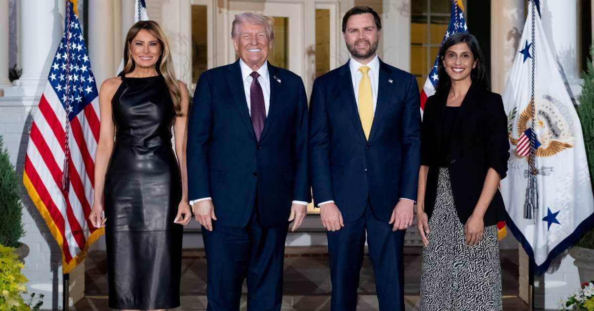 Donald and Melania Trump visited JD and Usha Vance's residence for dinner amid the president's absence from public appearances this week (@JDVance/X)