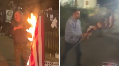 Conservative journo Nick Sortor hailed as 'patriot' for saving US flag from burning in Portland