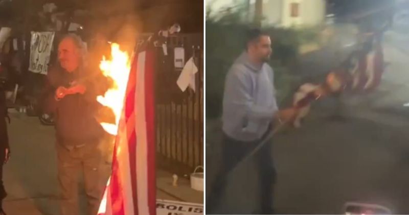 Conservative journo Nick Sortor hailed as 'patriot' for saving US flag from burning in Portland