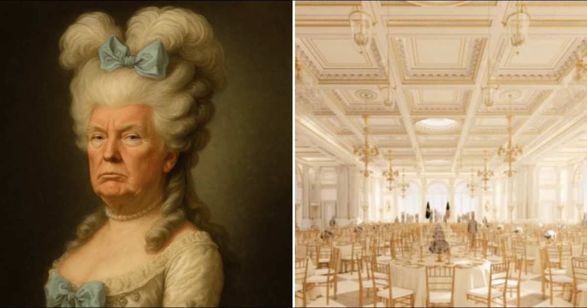 The viral claim follows Gavin Newsom’s widely shared AI-generated image mocking Donald Trump dressed as Marie Antoinette (@gavinnewsompressoffice, whitehouse.gov)