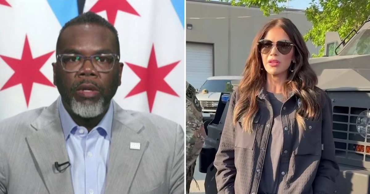 Brandon Johnson slammed DHS Secretary Kristi Noem for making 'completely delusional' claims about protesters in Chicago (MSNBC, @bennyjohnson/Instagram)