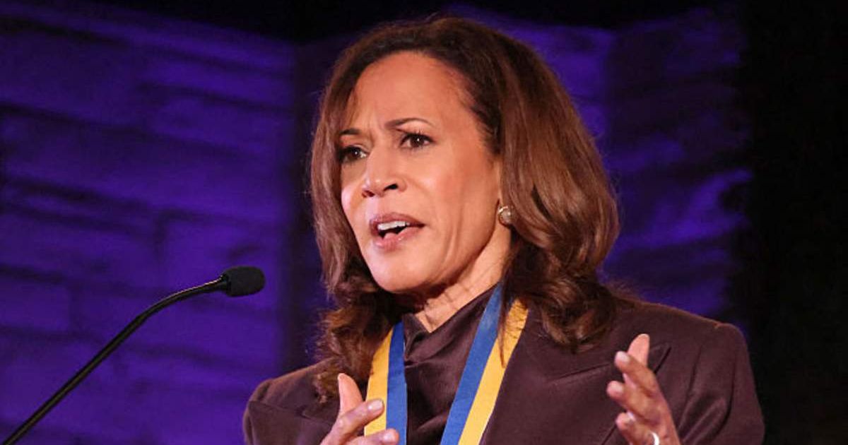 Kamala Harris addressed a Houston audience during her ‘107 Days’ book tour on October 4, 2025  (Arnold Turner/Getty Images for NAACP)