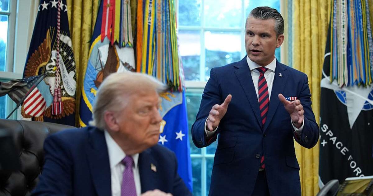 Pete Hegseth revealed he was scolded by President Donald Trump in the Oval Office (Getty Images)