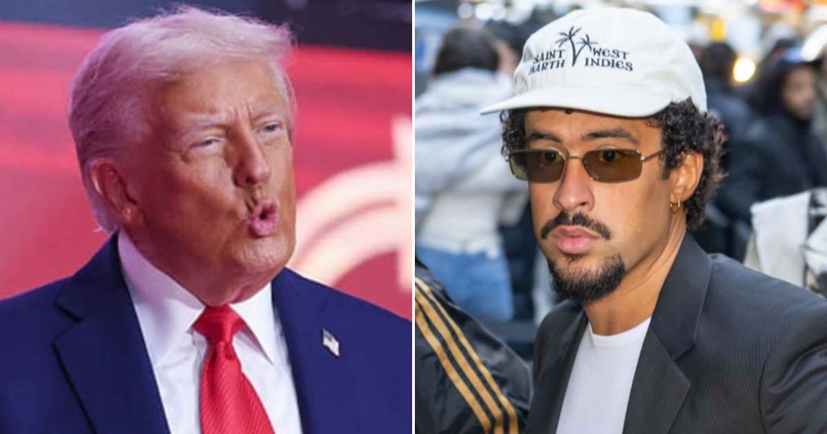 Videos circulated claiming to capture President Donald Trump saying that rapper Bad Bunny was from 'the Mexican city of Puerto Rico' (Getty Images)
