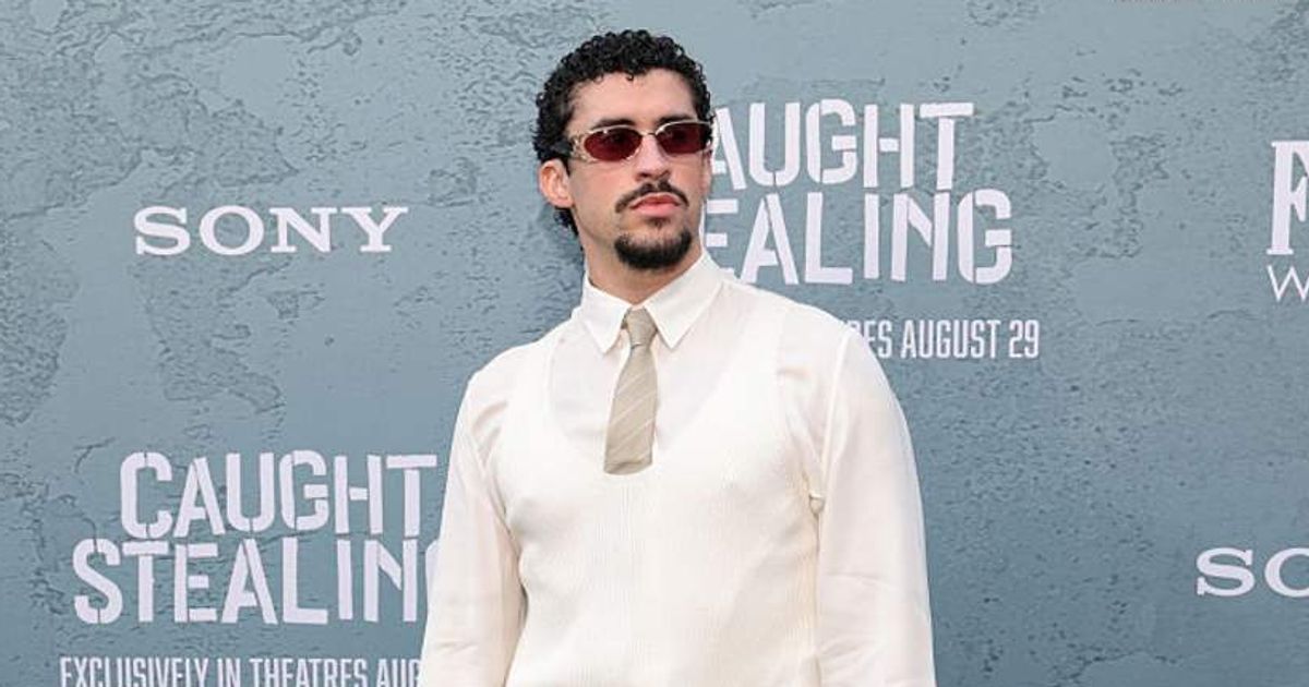 Bad Bunny attends Columbia Pictures' 'Caught Stealing' premiere at Regal Union Square on August 26, 2025 in New York City (Dia Dipasupil/Getty Images)