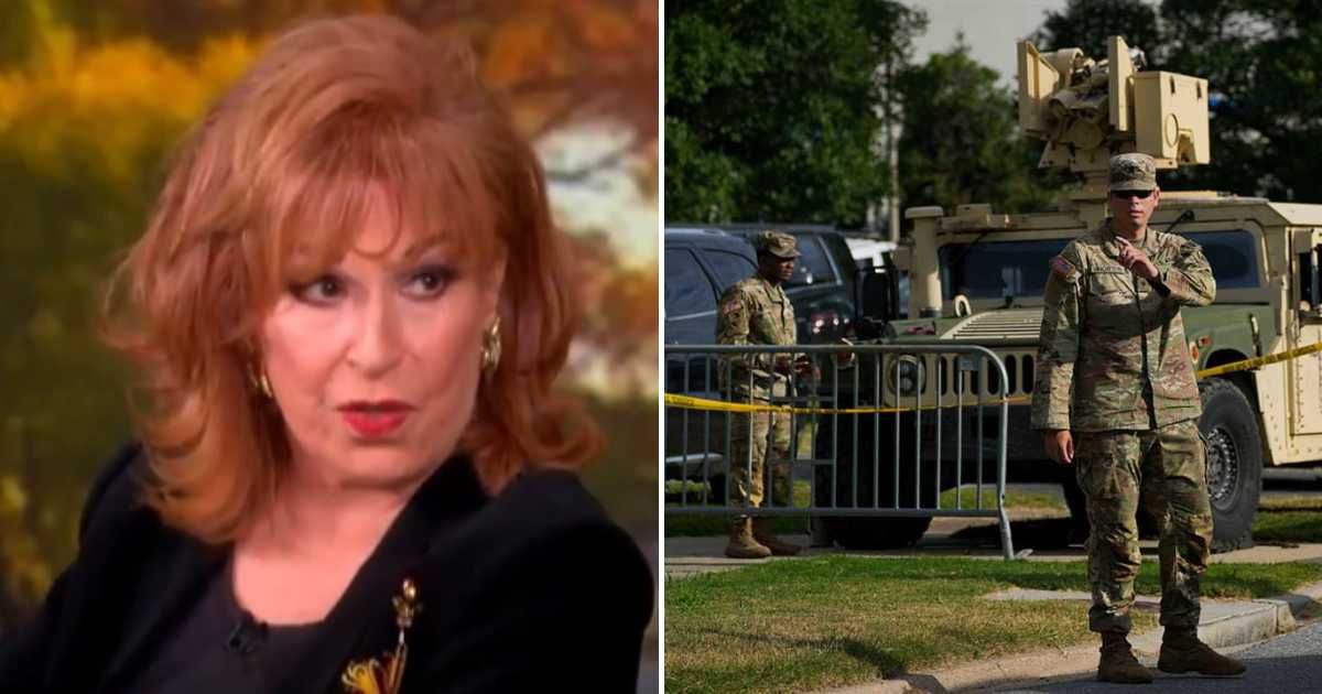Joy Behar claimed, without evidence, that Donald Trump is deploying the National Guard to 'stop' future elections, not to fight crime (Screengrab/The View, Getty Images)