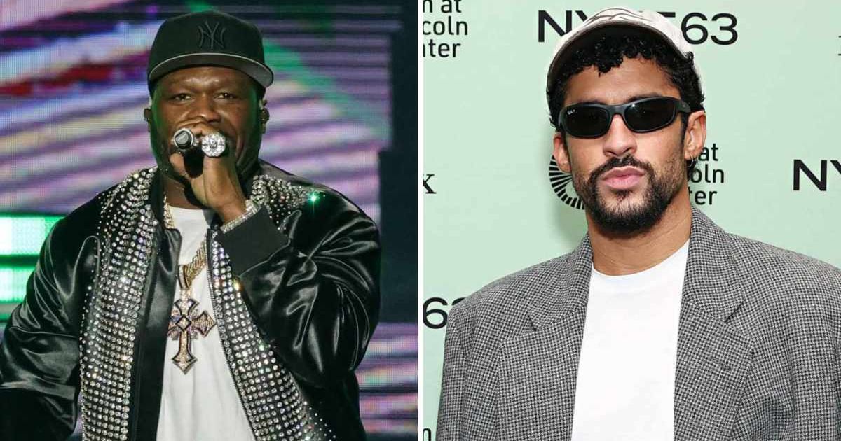 Social media recently went viral with posts claiming that 50 Cent publicly criticized Bad Bunny (Getty Images)