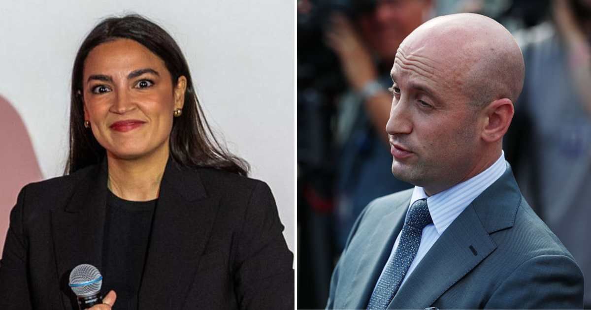 Alexandria Ocasio-Cortez claimed she never intended to mock Stephen Miller’s height (Getty Images)