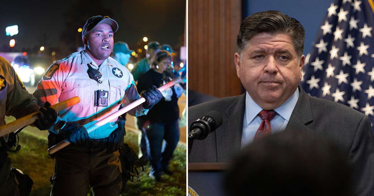 Donald Trump took a jab at JB Pritzker for saying 'we can handle it' in Chicago while referencing recent shooting and homicide figures (Scott Olson/Getty Images)