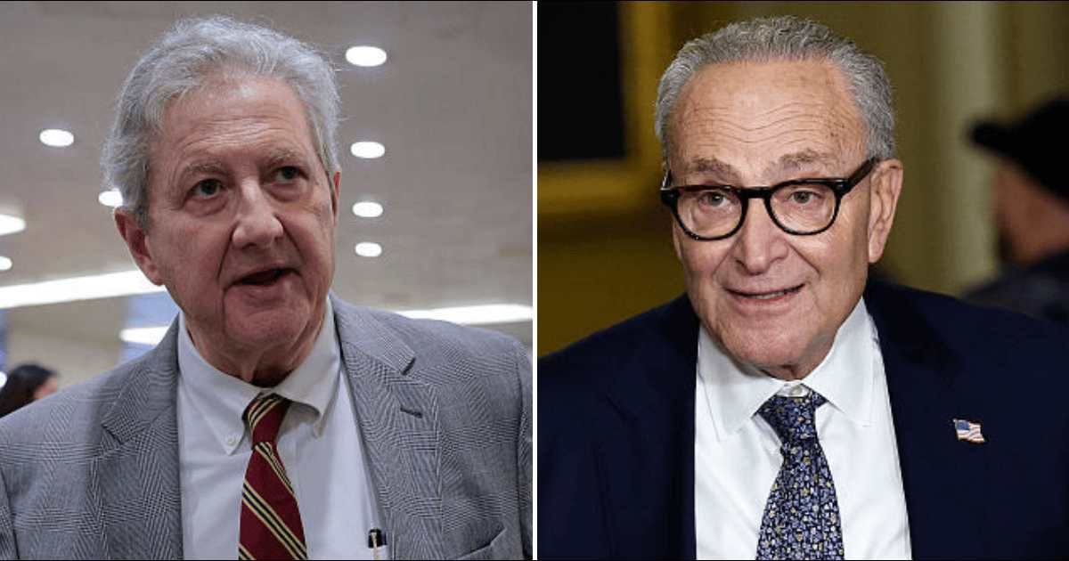 John Kennedy accuses Chuck Schumer of catering to the far left despite his denial (Getty Images)