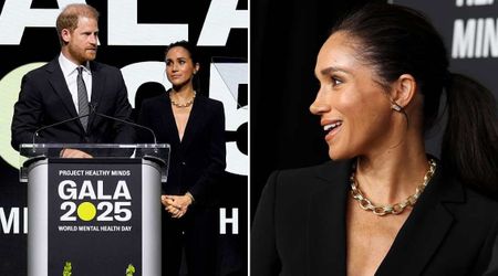 Meghan Markle stuns in sharp black suit as she accepts humanitarian award at NY health gala