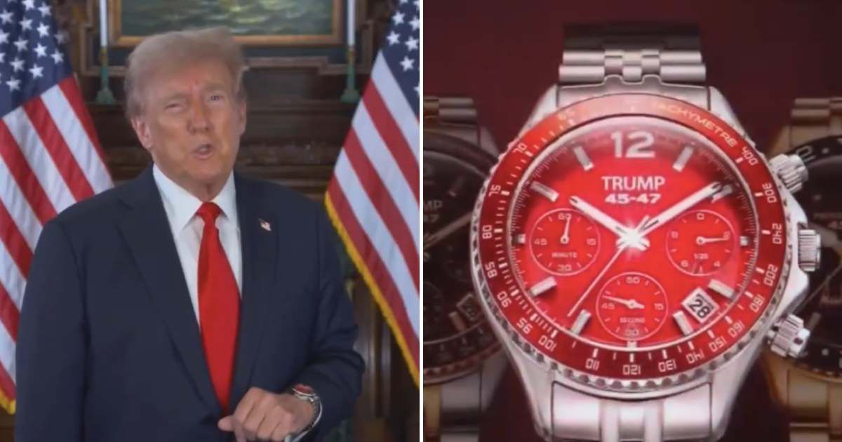 Donald Trump advertises new luxury watch collection called 'Fight, Fight,Fight' in Newsmax ad
(@atrupar/X)