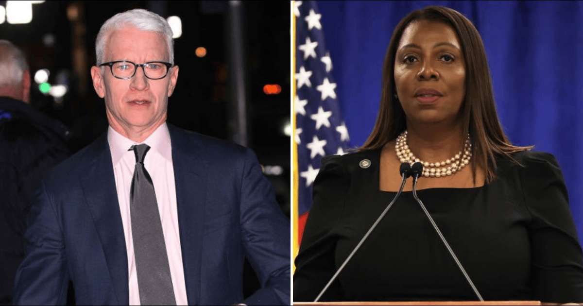 Anderson Cooper criticized New York Attorney General Letitia James on for threatening to sue President Donald Trump (Getty Images)