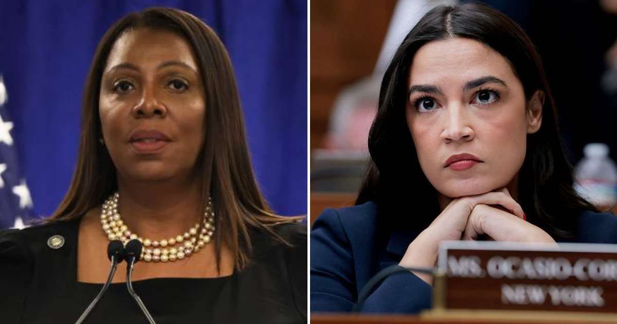 Alexandria Ocasio-Cortez (Right) urged supporters to donate some funds to Letitia James after federal indictment (Getty Images)