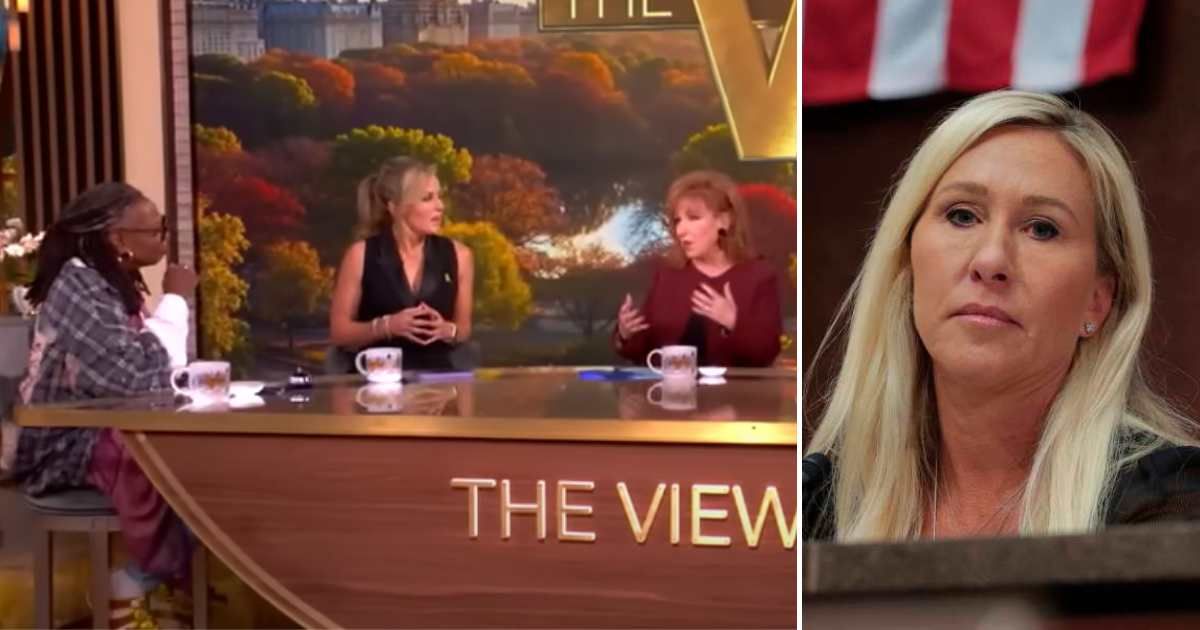 As per an insider, ABC wants Marjorie Taylor Greene on the show after Whoopi Goldberg's praise of the congresswoman 'got people talking' (Screengrab/The View, Getty Images)