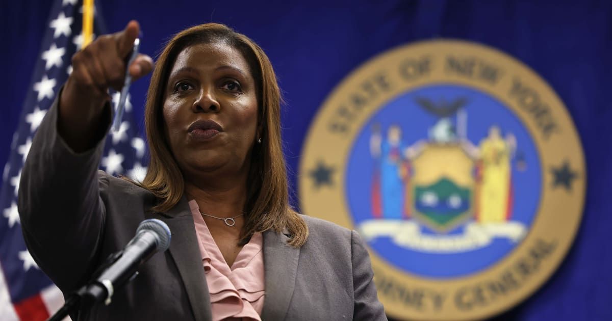 Letitia James spoke to reporters after announcing she would rely on a Democratic fund for her legal defense (Getty Images)