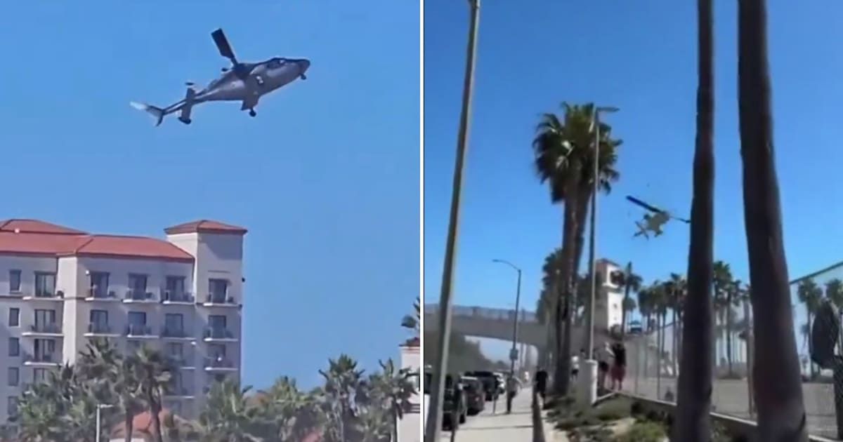 The helicopter crash unfolded near the 'Cars ‘N Copters' venue at Huntington Beach on Saturday, October 11 (@T_Q_Gardner/X, @AZ_Intel_/X)